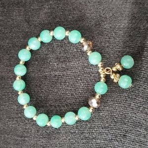 HANDMADE IN TURKEY JADE TURQUOISE GREEN GOLD BRACELET